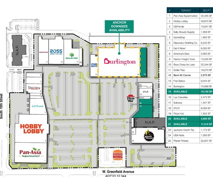 6702-6852 Greenfield Rd, West Allis, WI à louer - Plan de site - Image 3 de 11