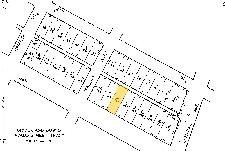 1013 E 28th St, Los Angeles, CA à vendre Plan cadastral- Image 1 de 2