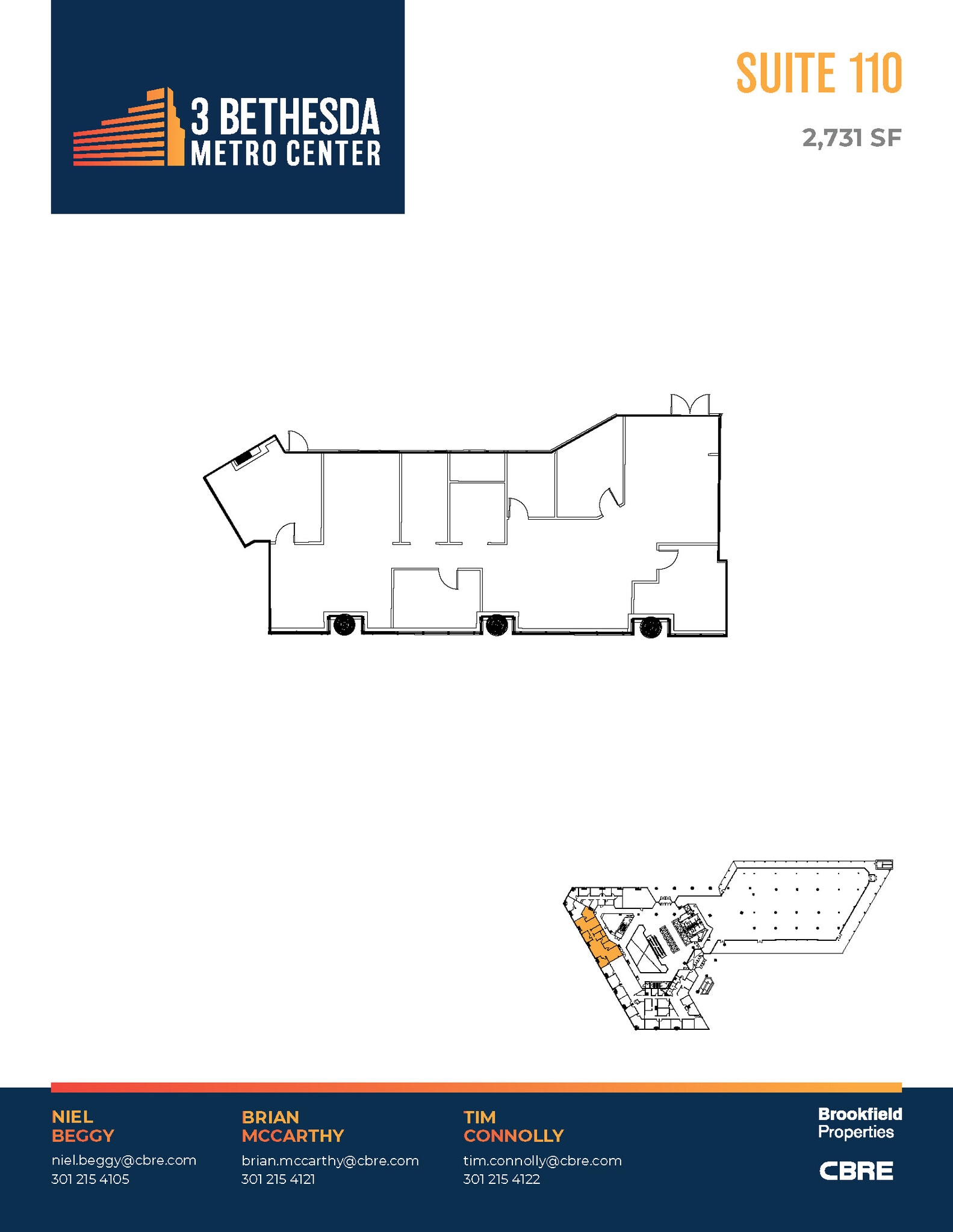 3 Bethesda Metro Center, Bethesda, MD à louer Plan d’étage- Image 1 de 1