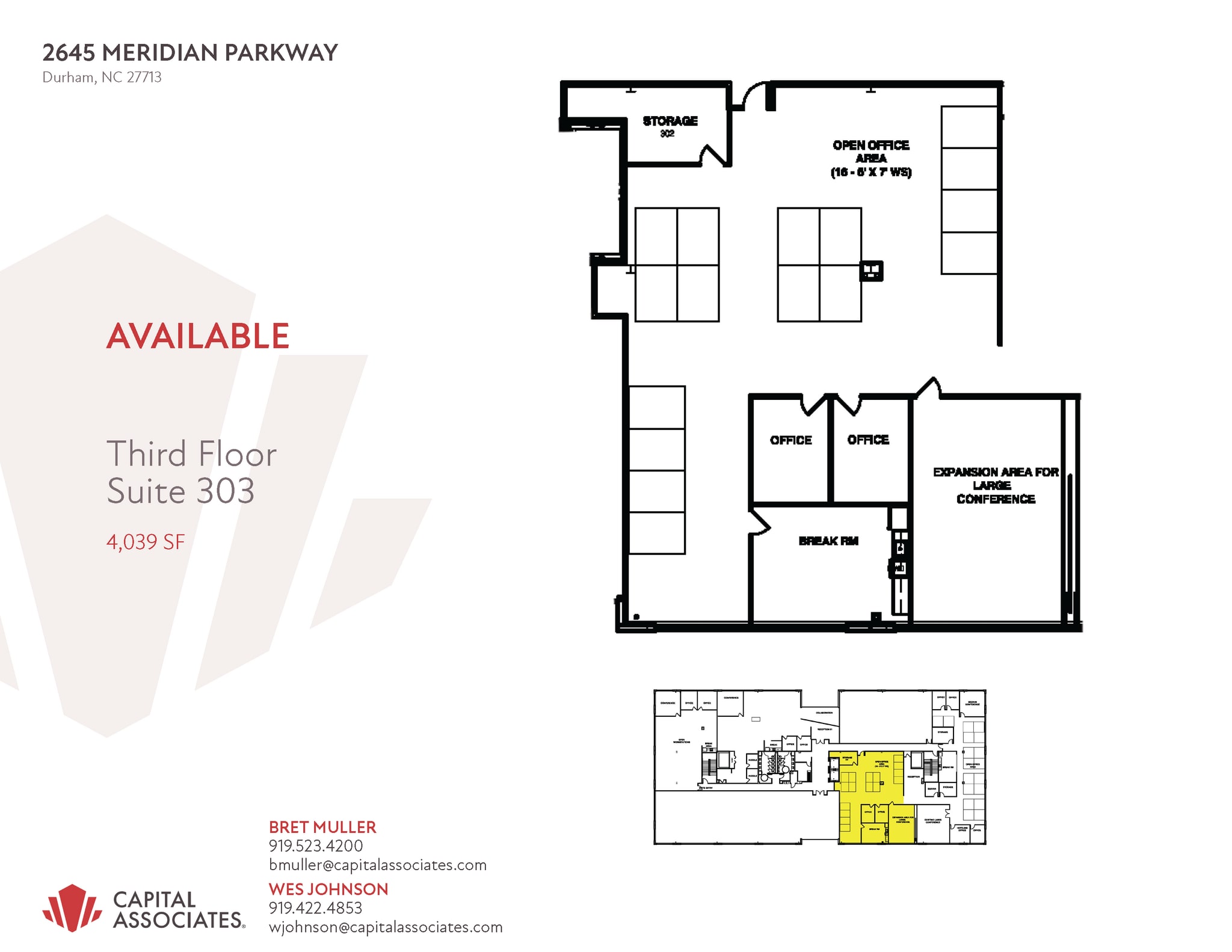 2645 Meridian Pky, Durham, NC à louer Plan d’étage- Image 1 de 1