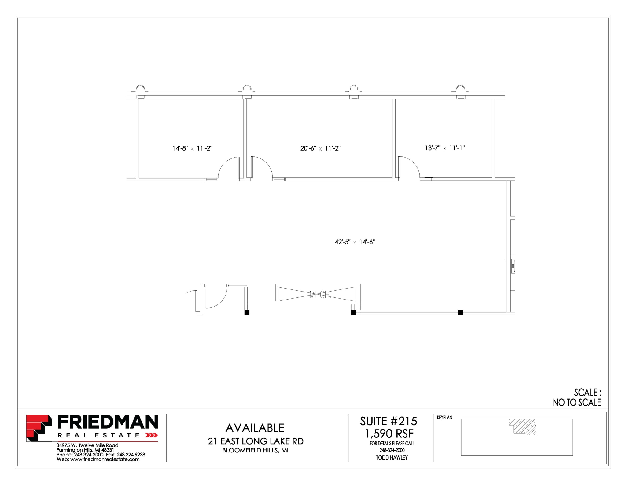 21 E Long Lake Rd, Bloomfield Hills, MI for lease Floor Plan- Image 1 of 1