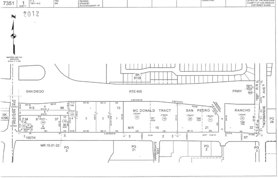 1361 W 190th St, Gardena, CA for lease - Plat Map - Image 3 of 4