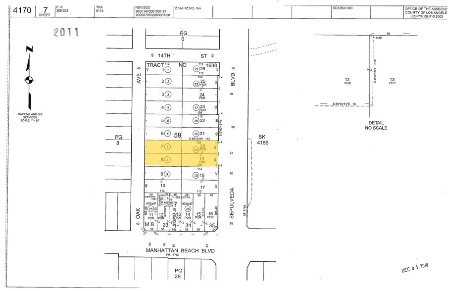 1203 N Sepulveda Blvd, Manhattan Beach, CA for sale - Plat Map - Image 2 of 3