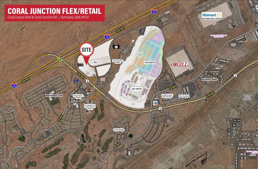 Coran Canyon Blvd & Coral Junction Rd, Hurricane, UT for sale - Map - Image 3 of 7
