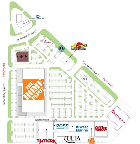 2066 Tyrone Blvd N, Saint Petersburg, FL à louer - Plan de site - Image 3 de 3