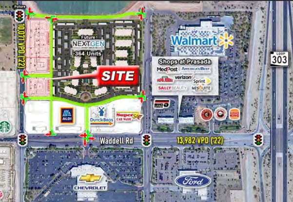 N/NEC Cotton Ln & Waddell Rd, Surprise, AZ for sale Aerial- Image 1 of 3