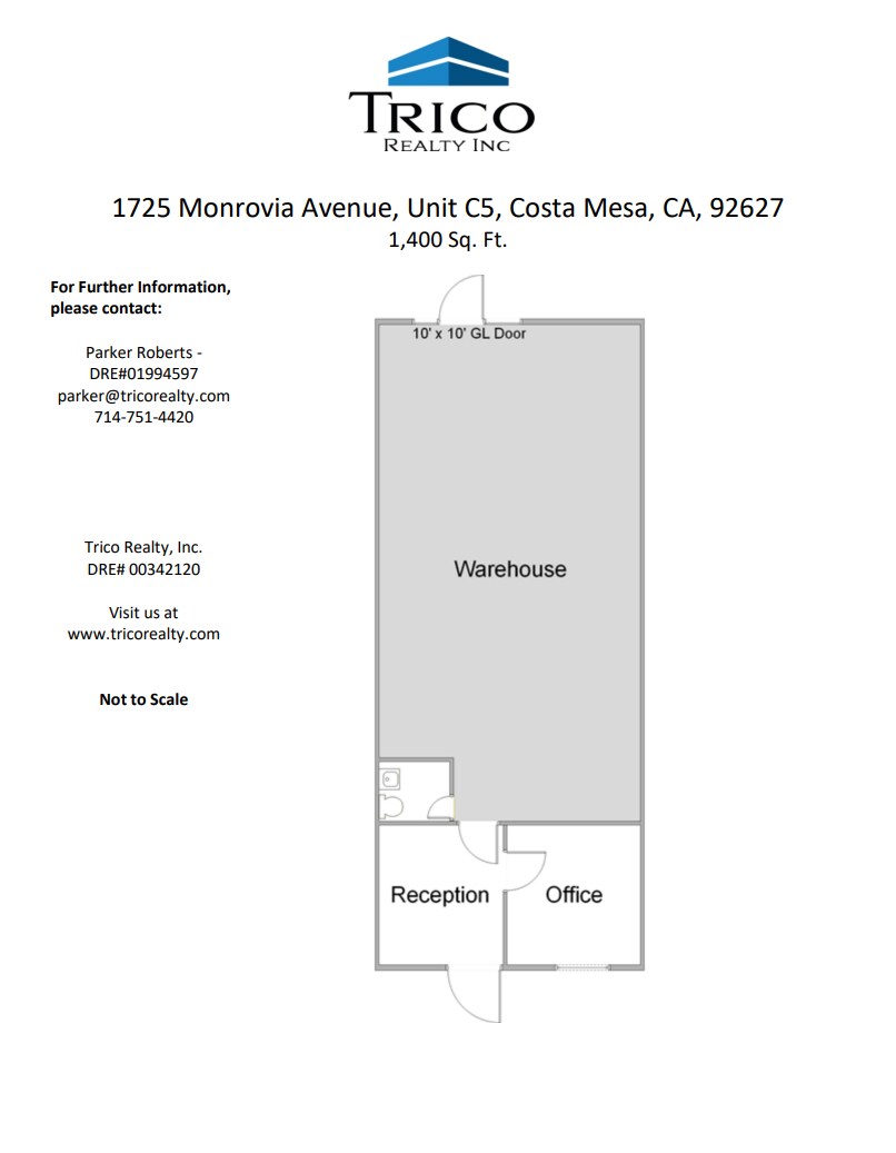 1725 Monrovia Ave, Costa Mesa, CA à louer Plan d’étage- Image 1 de 1