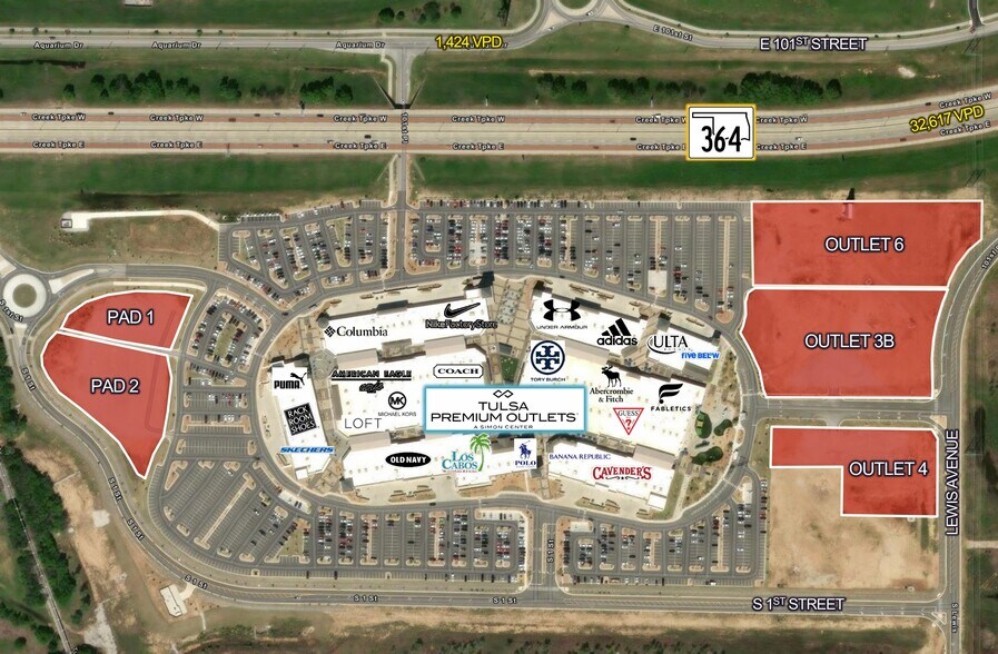 801 E Outlet Dr, Jenks, OK à vendre - Aérien - Image 2 de 3