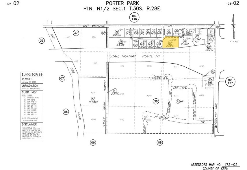 E Brundage Ln, Bakersfield, CA à vendre - Plan cadastral - Image 2 de 2