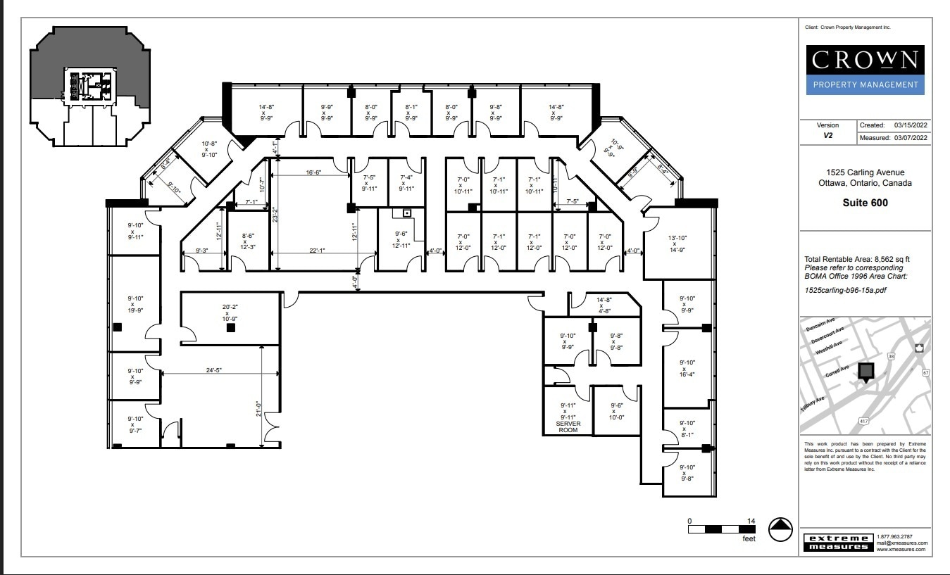 1545 Carling Ave, Ottawa, ON for lease Floor Plan- Image 1 of 8
