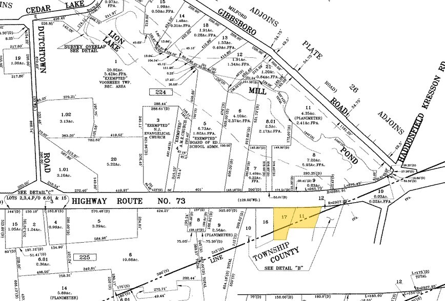 336-338 Route 73, Voorhees, NJ à vendre - Plan cadastral - Image 2 de 2