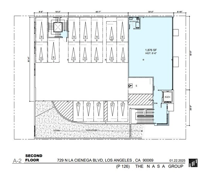 729-731 N La Cienega Blvd, Los Angeles, CA à louer - Plan d’étage - Image 3 de 5