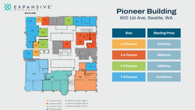 600 1st Ave, Seattle, WA à louer Plan d’étage- Image 1 de 4