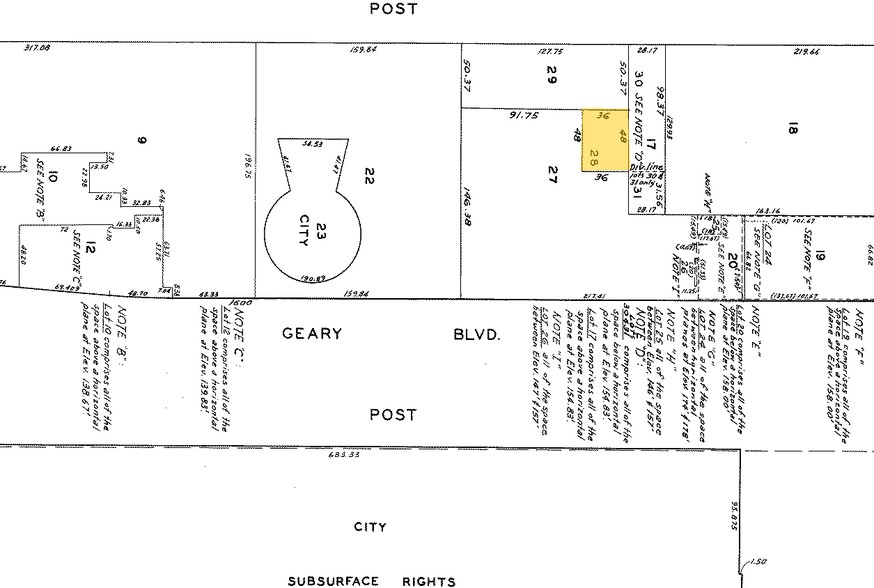 1600-1630 Geary Blvd, San Francisco, CA à louer - Plan cadastral - Image 2 de 9