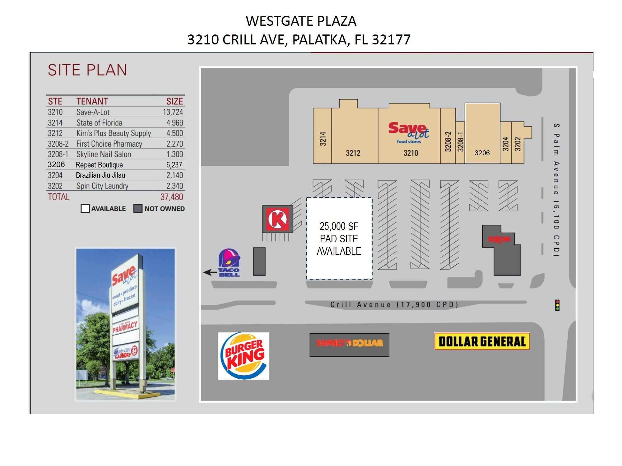 3210 Crill Ave, Palatka, FL à louer Plan de site- Image 1 de 6
