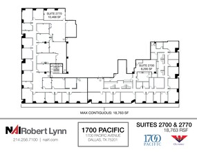 1700 Pacific Ave, Dallas, TX à louer Plan d  tage- Image 1 de 2