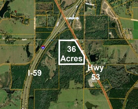 0 Highway 53, Poplarville, MS - AERIAL  map view - Image1