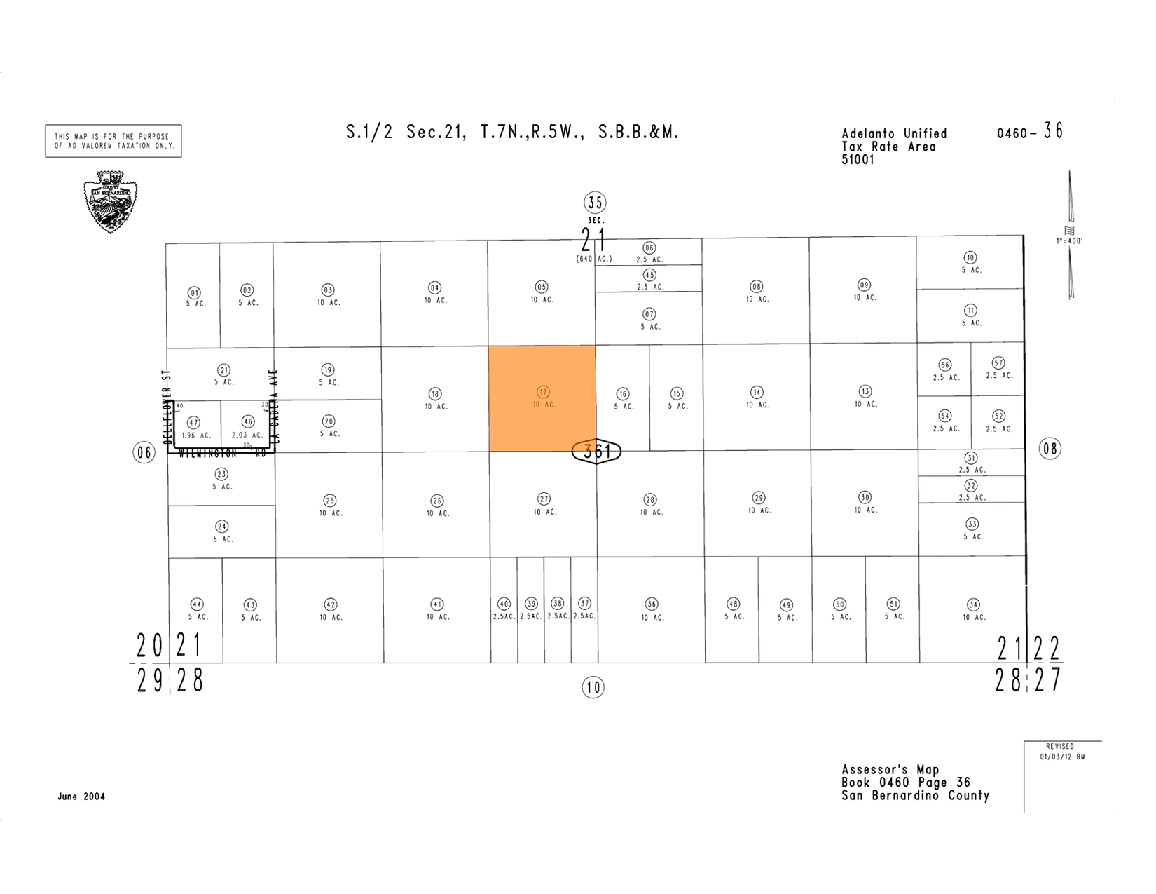 Bryman Rd, Adelanto, CA for sale Plat Map- Image 1 of 1