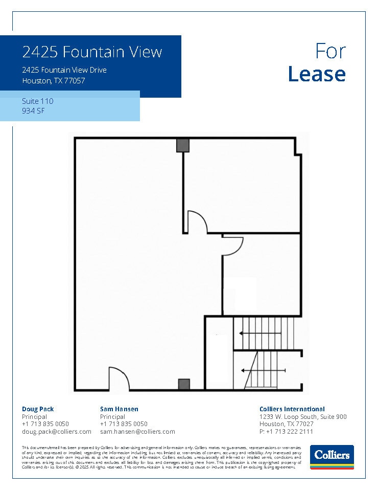 2425 Fountain View Dr, Houston, TX à louer Plan d’étage- Image 1 de 1
