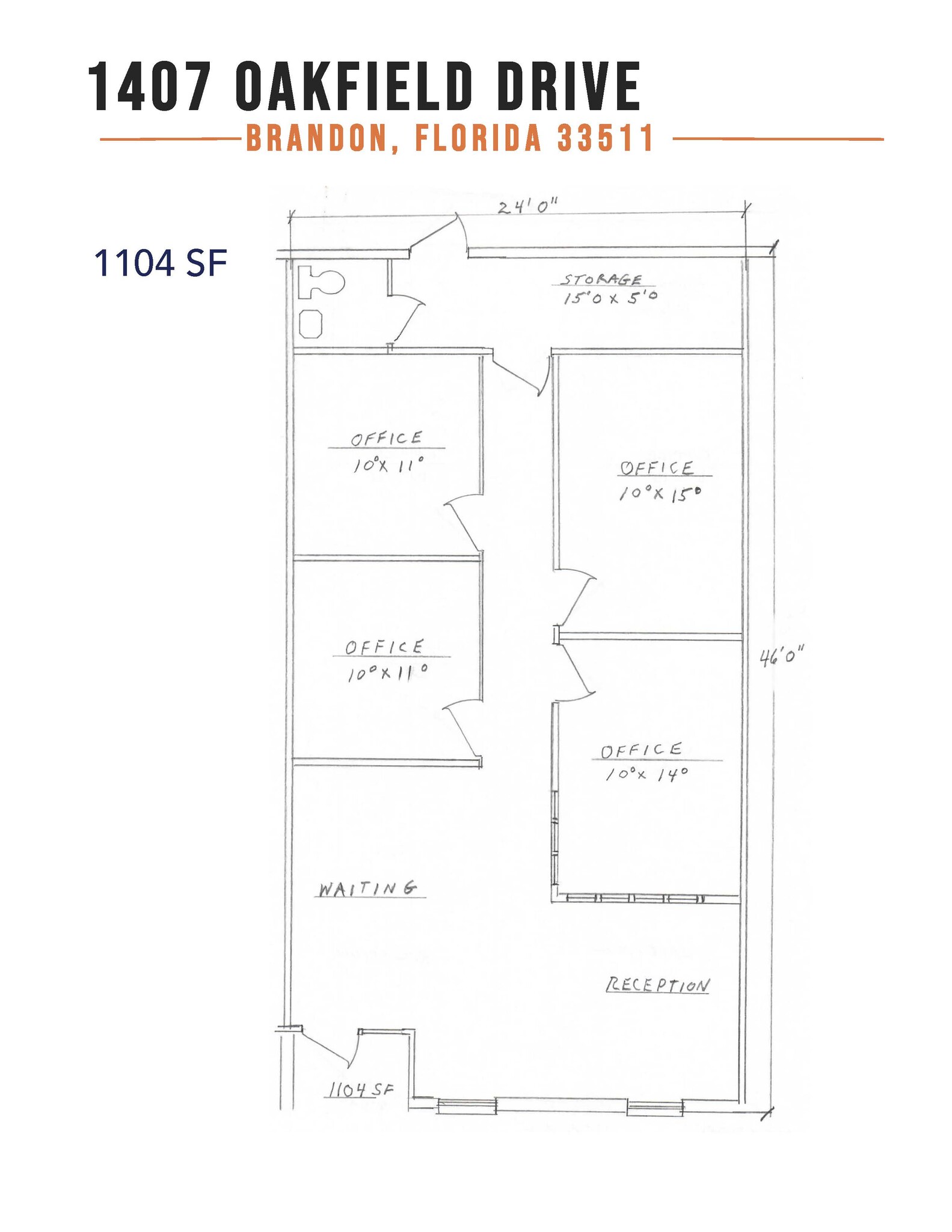 1387-1399 Oakfield Dr, Brandon, FL à louer Plan d’étage- Image 1 de 1