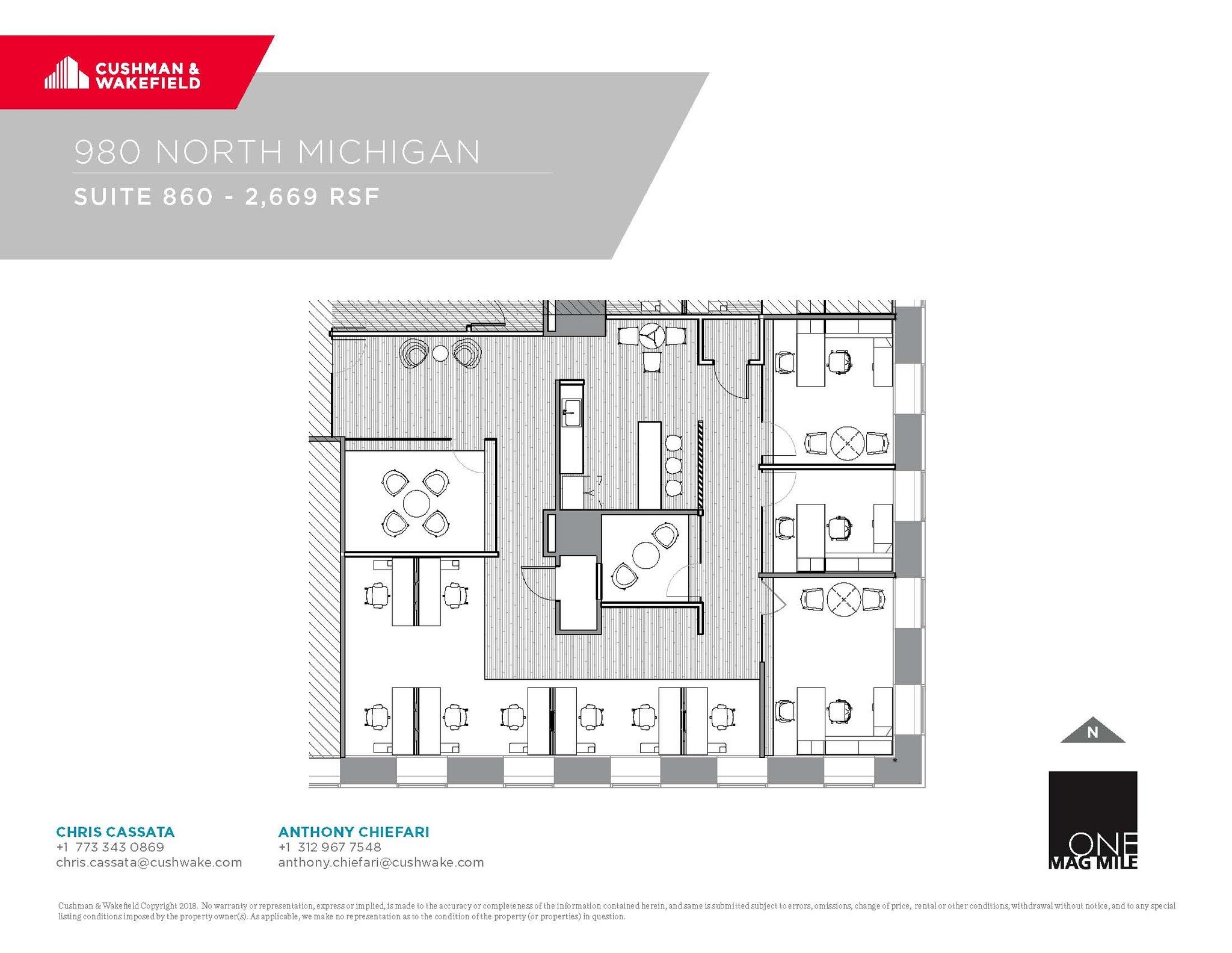 980 N Michigan Ave, Chicago, IL à louer Plan d’étage- Image 1 de 1