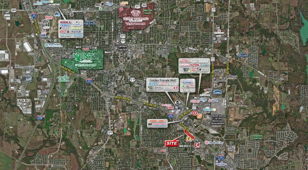 I-35 East, Denton, TX for sale - Aerial - Image 2 of 3