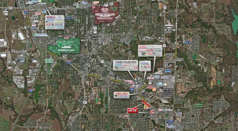 I-35 East, Denton, TX à vendre - Aérien - Image 2 de 3