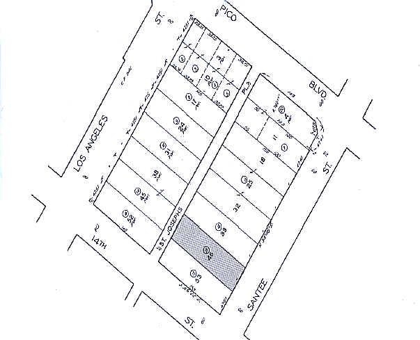 1329-1333 Santee St, Los Angeles, CA for sale - Plat Map - Image 1 of 1