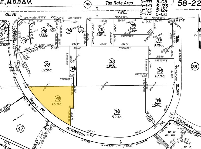 1764-1778 W Olive Ave, Merced, CA à louer - Plan cadastral - Image 2 de 2