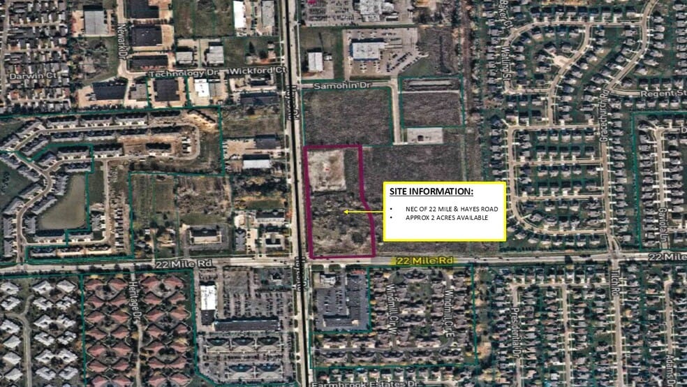 Hayes & 22 Mile Rd, Macomb Township, MI à vendre - Aérien - Image 1 de 2