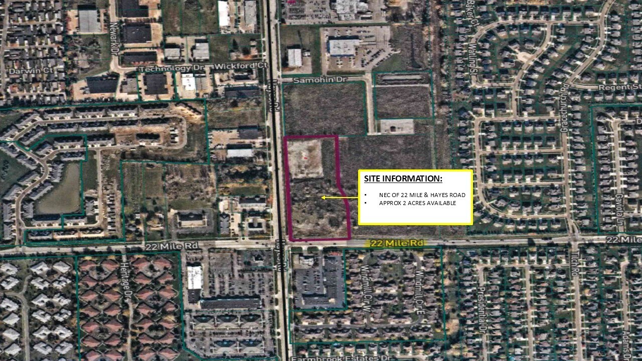 Hayes & 22 Mile Rd, Macomb Township, MI for sale Aerial- Image 1 of 3