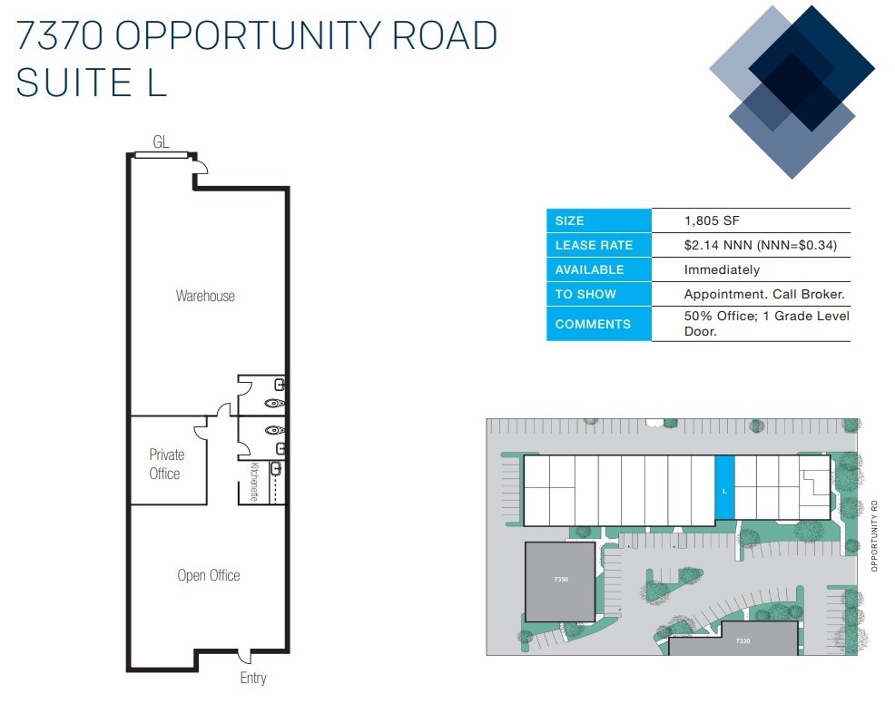 7370 Opportunity Rd, San Diego, CA for lease Floor Plan- Image 1 of 1