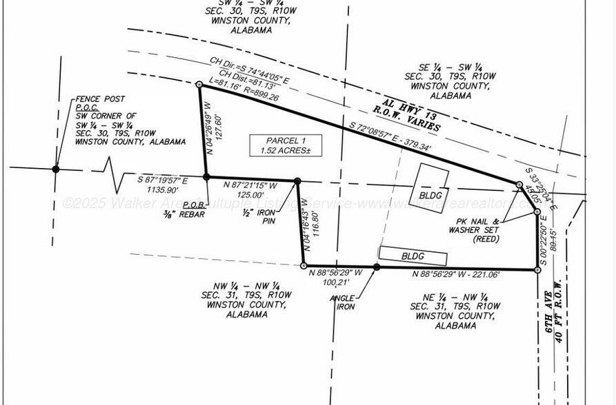 405 AL-13, Haleyville, AL à vendre - Plan cadastral - Image 2 de 2
