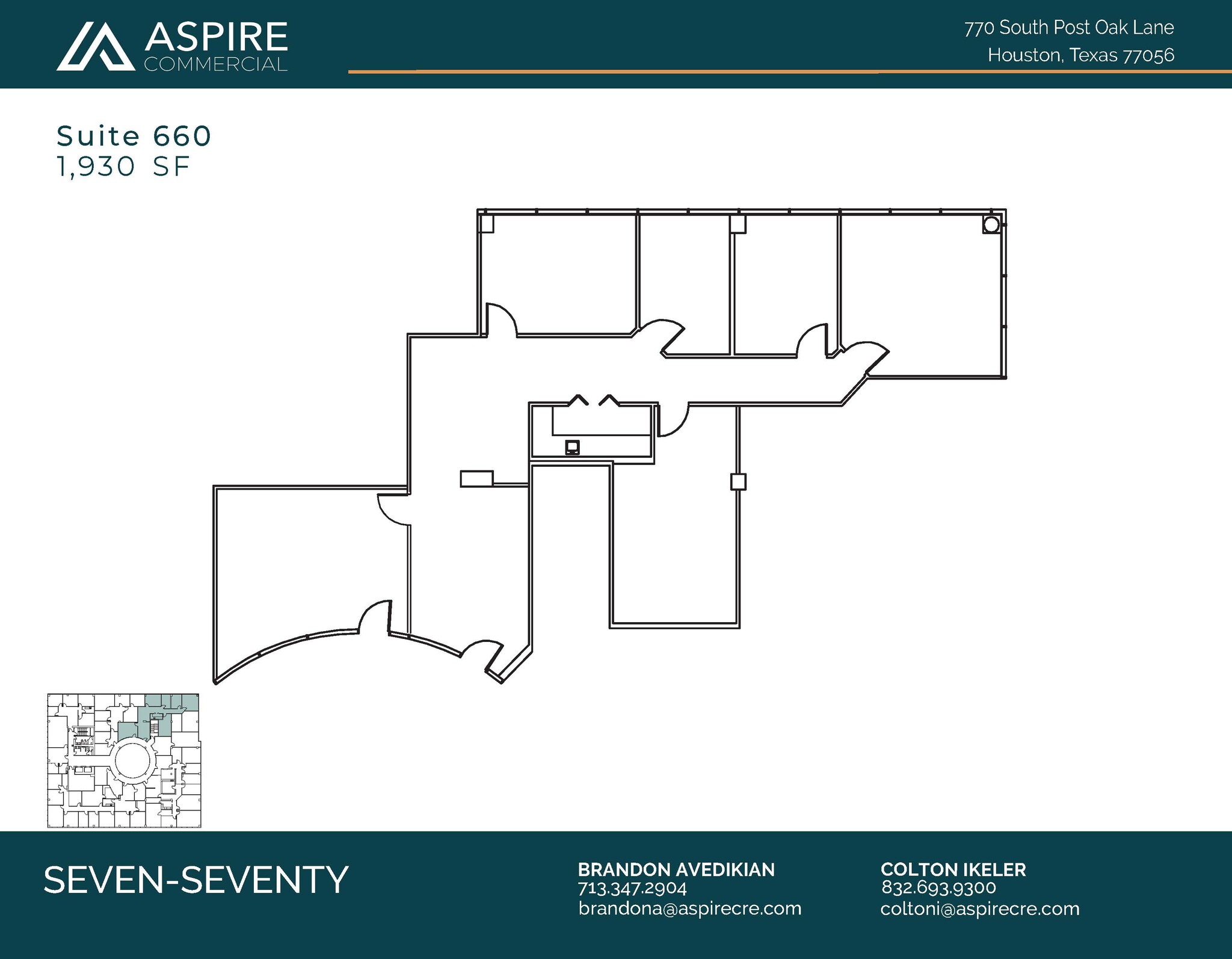 770 S Post Oak Ln, Houston, TX à louer Plan d’étage- Image 1 de 2