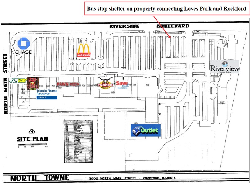3601-3699 N Main St, Rockford, IL à louer - Plan de site - Image 3 de 9