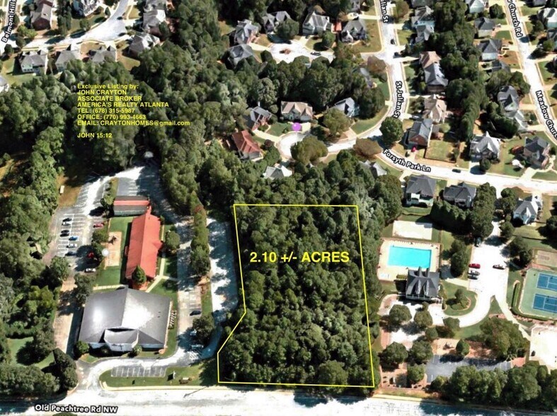 1365 Old Peachtree Rd NW, Suwanee, GA for sale - Aerial - Image 2 of 3
