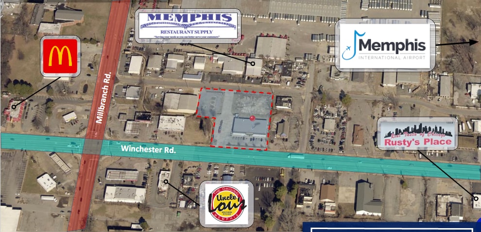 1760 Winchester Rd, Memphis, TN for lease Aerial- Image 1 of 9