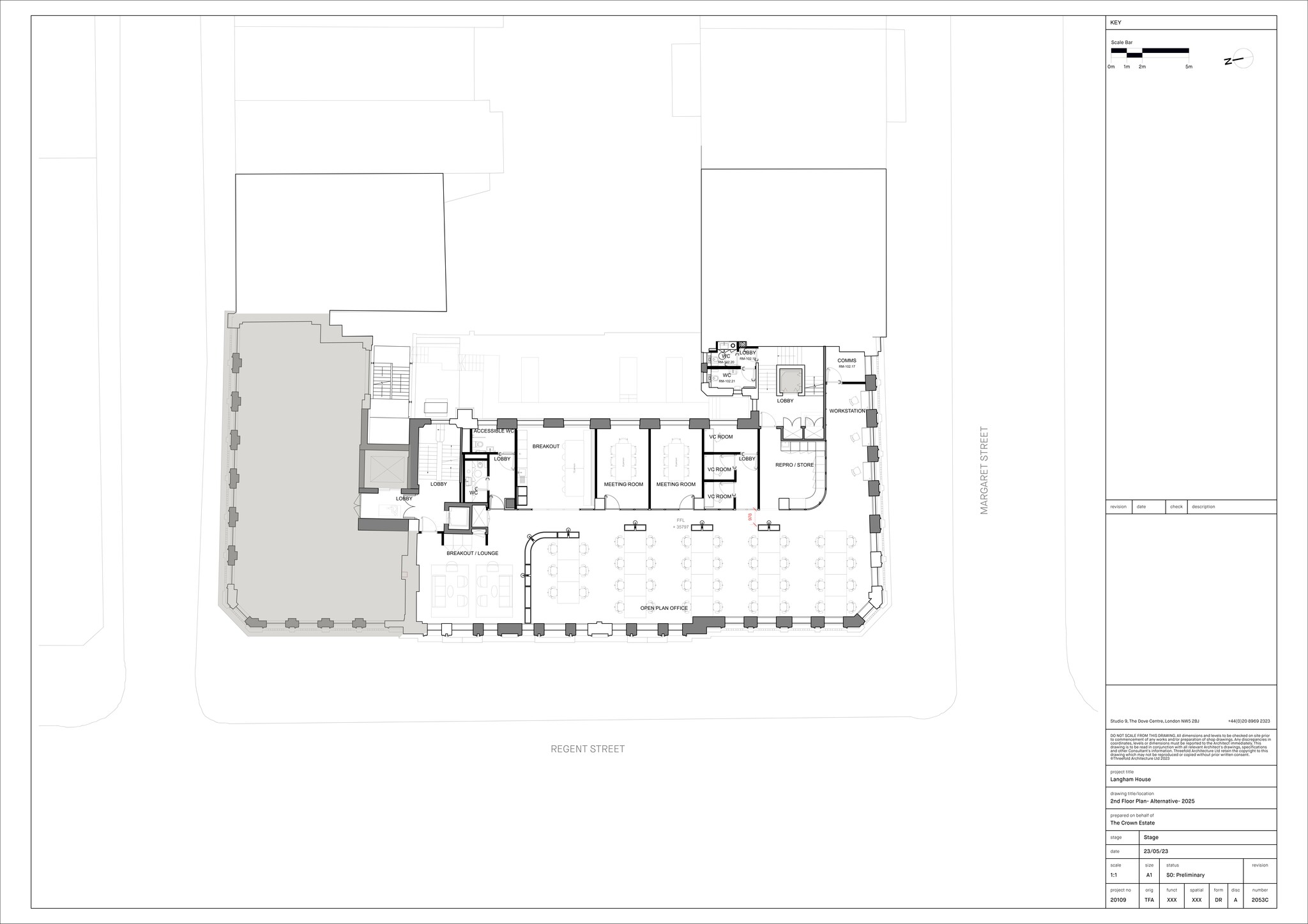 12 Little Portland St, London à louer Plan de site- Image 1 de 10