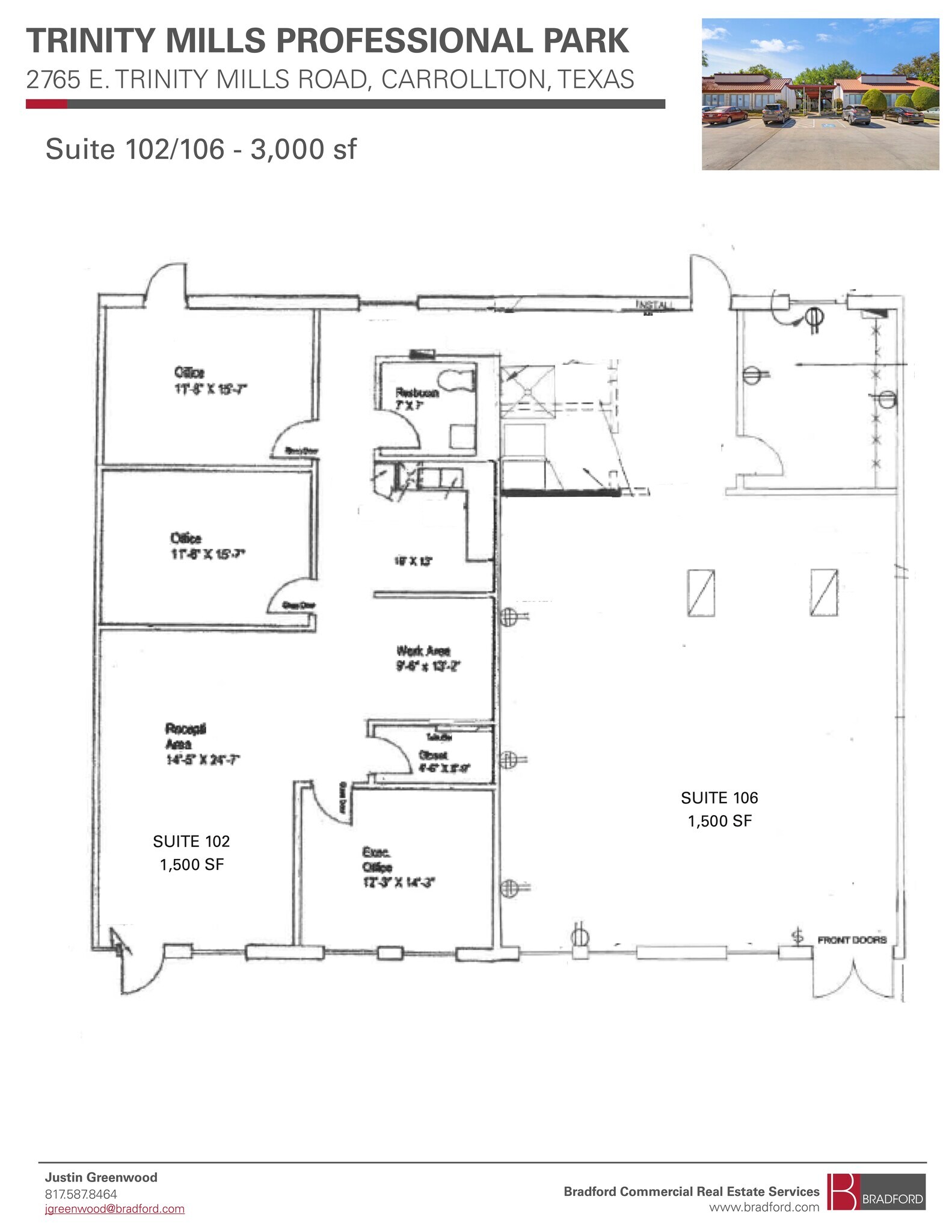 2761 E Trinity Mills Rd, Carrollton, TX à louer Plan d’étage- Image 1 de 1