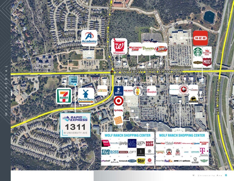1311 University Ave, Georgetown, TX à vendre - Aérien - Image 3 de 4