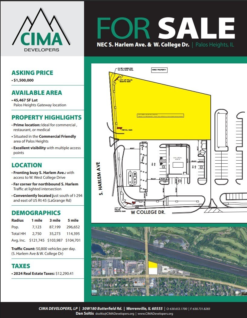 NEC S Harlem Ave & W College Dr, Palos Heights, IL à vendre Photo du bâtiment- Image 1 de 4