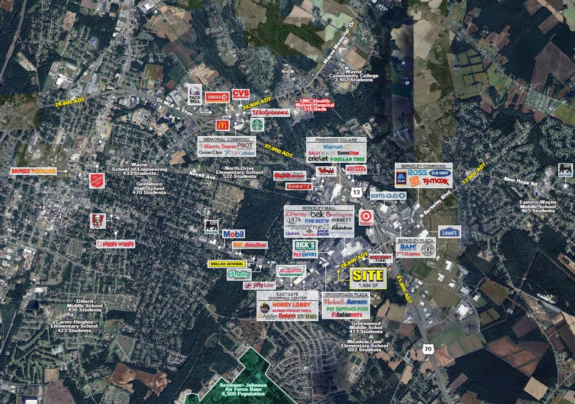 500 N Berkeley Blvd, Goldsboro, NC for lease - Aerial - Image 2 of 4