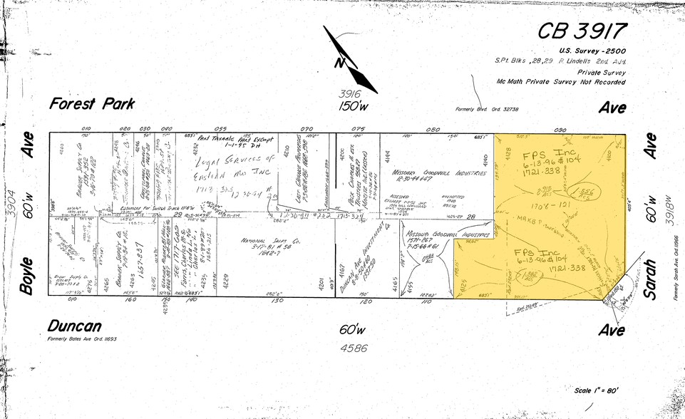 4100-4128 Forest Park Ave, Saint Louis, MO for sale - Plat Map - Image 2 of 3