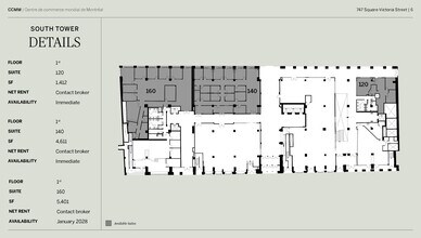 747 Rue Du Square-Victoria, Montréal, QC à louer Plan d’étage- Image 1 de 1