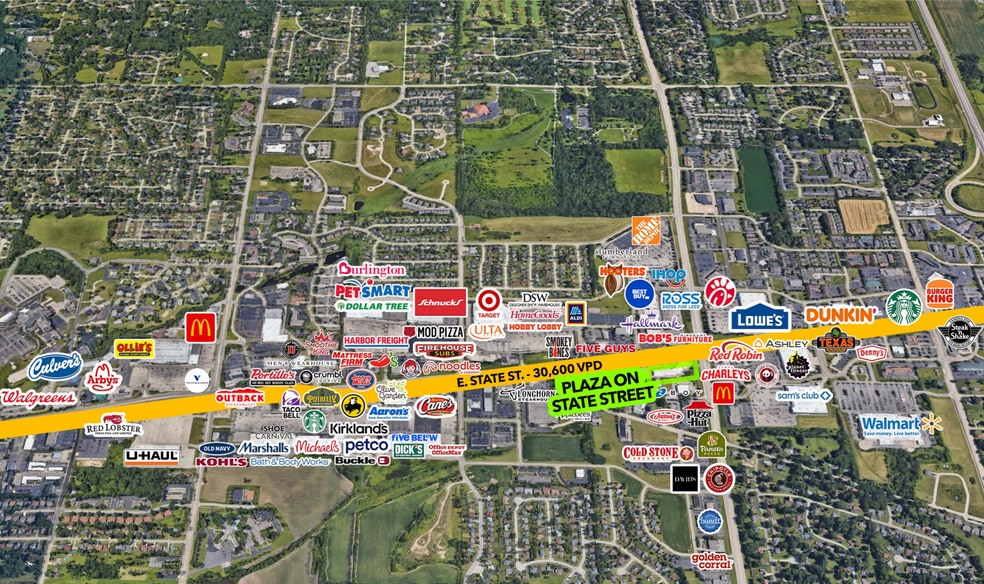 6905-6943 E State St, Rockford, IL à louer - Aérien - Image 2 de 3