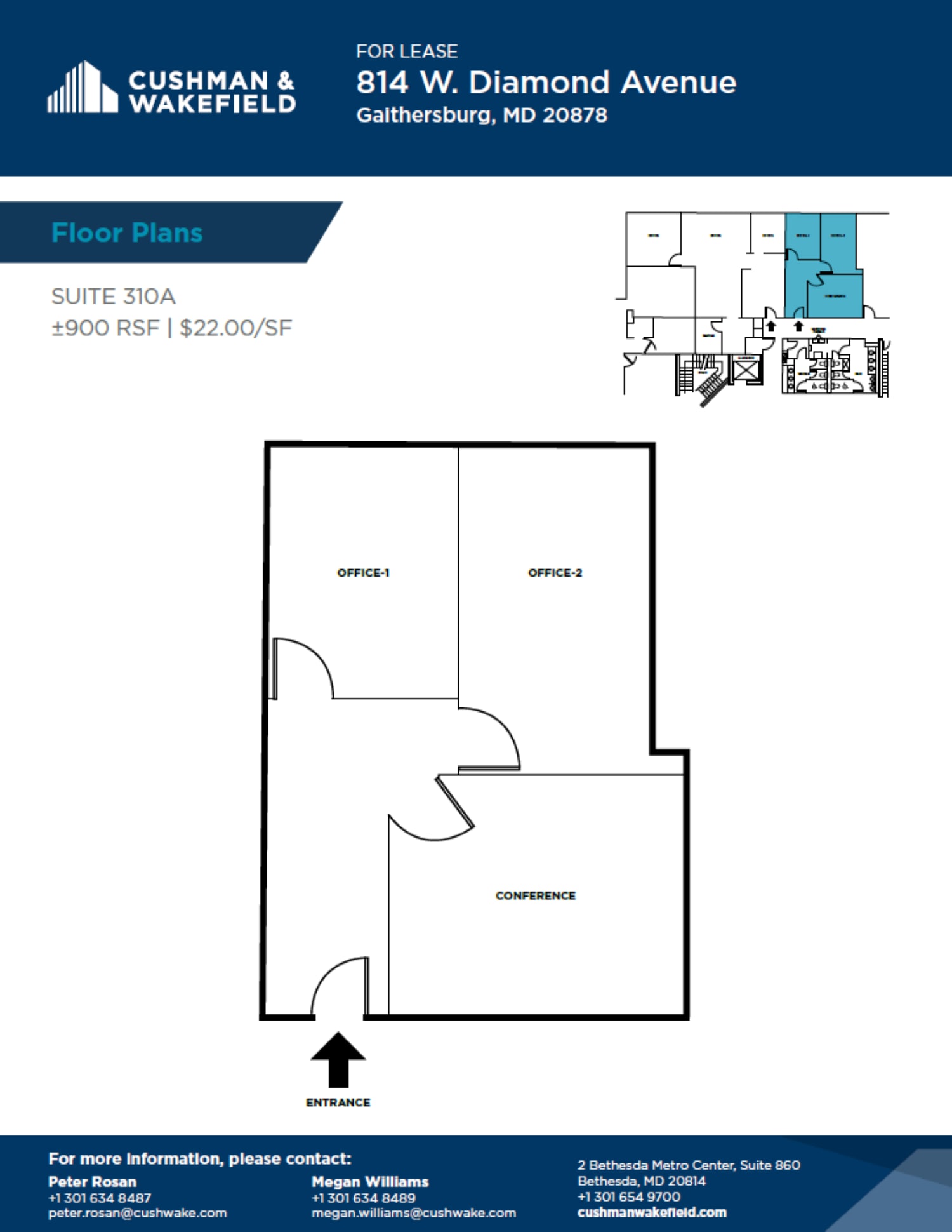 814 W Diamond Ave, Gaithersburg, MD à louer Plan d’étage- Image 1 de 1