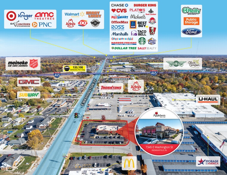 7345 E Washington St, Indianapolis, IN à vendre - Photo du bâtiment - Image 3 de 6