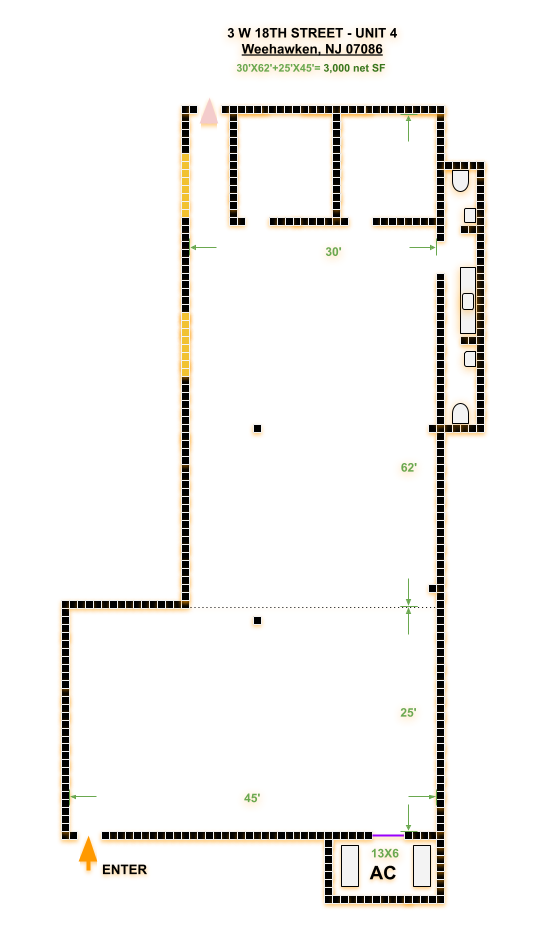 3 W 18th St, Weehawken, NJ for lease Floor Plan- Image 1 of 3