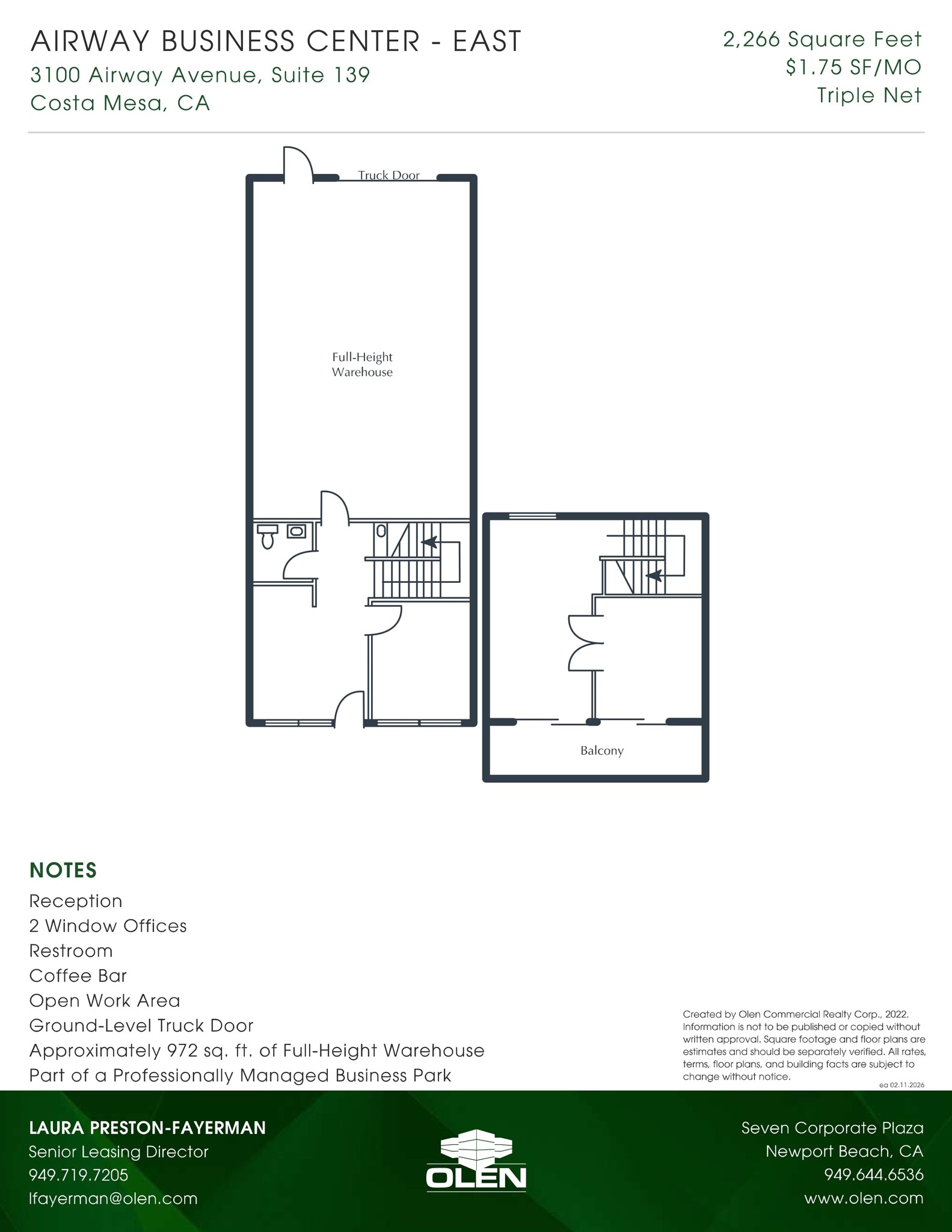 3100 Airway Ave, Costa Mesa, CA à louer Plan d’étage- Image 1 de 1