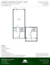 3100 Airway Ave, Costa Mesa, CA à louer Plan d’étage- Image 1 de 1